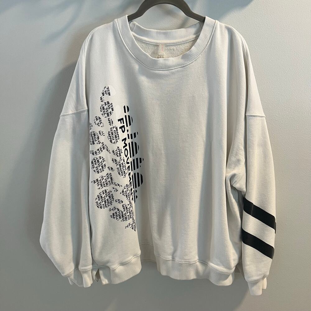 FP Movement Free People Buti Logo All Star Pullover Sweatshirt Size M